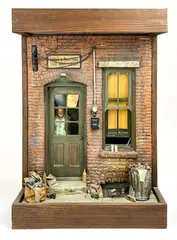 Untitled by Michael Garman, Mixed Media Miniature Diorama Leroy and Bertha's Bar and Grill, offered Jun 2022