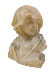 Bust of a Young Woman by Mario Calastri Alabaster, Sculpture, offered Jul 2025
