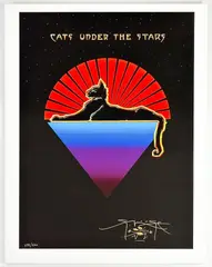 Cats Under the Stars Jerry Garcia by Stanley Mouse, Lithograph, offered Feb 2024