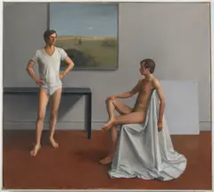 Untitled (Composite of the artist's partner, nude and clothed) by Raymond Han, Oil on canvas, offered Jun 2026