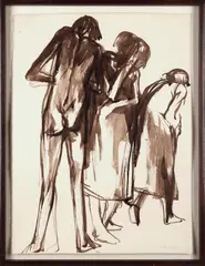 From Mazur's body of work titled "Images from a Closed Ward." by Michael Mazur, 1962, Ink, offered Oct 2025