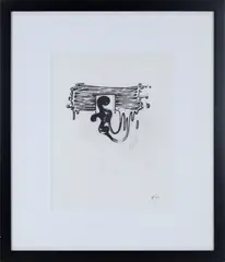 Abstract by Fabian Marcaccio, Ink and graphite on paper, offered Dec 2024