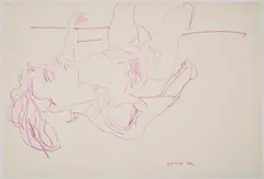 Sleeping Nude - 25 Oct. 86 by Laurence Herbert Scott, Color pencil on paper, offered Oct 2024