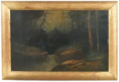 Tonalist Night Scene by George William Whitaker, Oil on canvas, offered Mar 2023