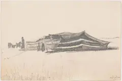 Bedouin Tent by Middle Eastern Drawing, Graphite on paper, offered Mar 2023