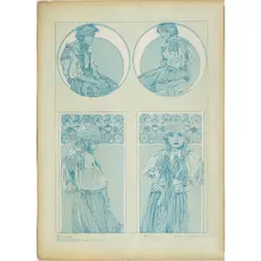 Figures Decoratives by Alphonse Mucha, lithograph in colors, sold Nov 2025