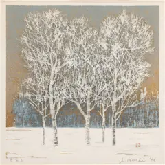 Old Tree by Joichi Hoshi, 1976, screenprint in colors, sold Nov 2025
