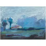 Pacific Fog Near Carmel by Jian Wang, 1990, oil on masonite, sold Nov 2025