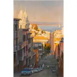 View of the Bay from San Francisco by Po-Pin Lin, oil on canvas, sold Nov 2025