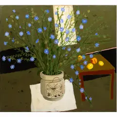 Dark Still Life with Chickory by Bryan Wilson, 1977, oil on canvas, sold Nov 2025