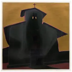 Untitled by Harold Joe Waldrum, linocut in colors, sold Nov 2025