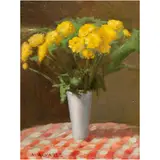 Untitled (Still Life with Yellow Flowers) by Mabel Alvarez, oil on board, sold Nov 2025