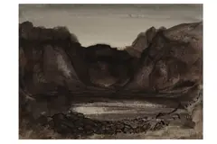 Untitled by Allen Freer, ink and watercolour, offered Feb 2021