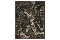 Untitled by David Jones, woodcut, offered Feb 2021