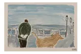 Untitled by Tessa Newcomb, linocut, offered Feb 2021
