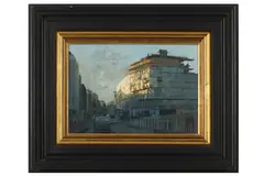 Untitled by Peter Kelly, oil on board, offered Feb 2021