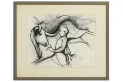 Untitled by Keith McIntyre, charcoal on paper, offered Feb 2021