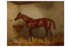 Untitled by Harry Hall, oil on canvas, offered Dec 2020