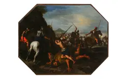 Untitled by Andrea de Leone, oil, offered Dec 2020