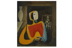 Untitled by Robert Medley, oil on panel, offered Dec 2020