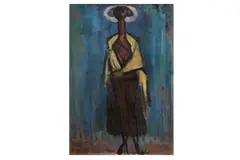 Untitled by John Melville, oil on board, offered Dec 2020
