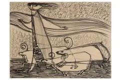 Untitled by Stefan Knapp, 1956, drawing, offered Dec 2020