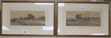 Coaching scenes by Philip H. Rideout, watercolor, sold Jul 2018