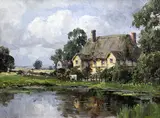 A Lincolnshire Manor Farm near Boston' signed and inscribed verso, provenance; by family descent from the artist 9 x 12in by Campbell Archibald Mellon, oil on board, sold Jul 2018