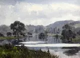 June Morning, 8.30am, Weston on Trent' signed and inscribed verso, provenance; by family descent from the artist 11.5 x 15.5in by Campbell Archibald Mellon, oil on board, sold Jul 2018