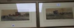 Coaching scenes by Philip H. Rideout, watercolor, offered Jul 2018