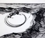 Black ink on coated paperCircling Round - Gathering Speed by Sidney Nolan, ink, sold Jul 2018
