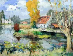 Untitled by Jacques Geuens, oil on canvas, sold Jul 2018