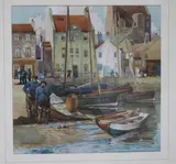 Newhaven Harbour, Edinburgh' and another, 'John Knox's House, Edinburgh by Walter M. Cuthill, gouache, sold Jul 2018