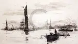 Untitled by William Lionel Wyllie, etching, sold Jun 2018