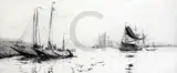 EtchingOn the Scheldtsigned in pencil5 x 11 by William Lionel Wyllie, etching, sold Jun 2018