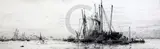 EtchingThames Estuarysigned in pencil4 by William Lionel Wyllie, etching, sold Jun 2018