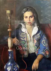 Untitled by Max Moreau, oil on canvas, sold Jun 2018
