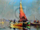 La grande voile, ...Nice' signed and inscribed verso 7.5 x 9.5in by Cecil Rochfort D'Oyly-John, oil on canvas, sold Jun 2018