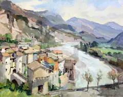 Untitled by Georges Robin, oil on canvas, sold Jun 2018