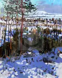 Arran Hills in Snow' signed, Contemporary Fine Art Gallery label verso 24 x 20in by Mike Healey, oil on canvas, sold Jun 2018