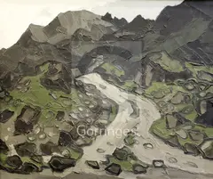 Given by the artist by Kyffin Williams, oil on canvas, sold Jun 2018