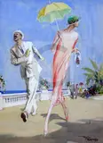 Untitled by Frank Reynolds, gouache, sold Jun 2018