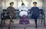 Lucky Dogs' signed and dated 1916 12 x 19.25in by Henry Stephen Ludlow, 1916, gouache, sold Jun 2018