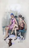 Have you see all the exhibits' & 'My dear seeing is believing they say, not always I see when you come late but I don't believe you' signed 10.75 x 7in by Donald McGill, gouache and watercolour, sold Jun 2018