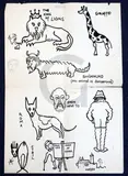 A group of drawings and greetings cardsgiven by the artist by Kyffin Williams, drawing, sold Jun 2018