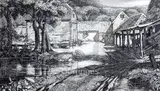 Nicol's Farm' signed in pencil and dated '25 overall 5 x 8in by Paul Drury, etching, sold Jun 2018
