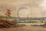 WatercolourLandscape with a haystackan early work by Kyffin Williams, watercolour, sold Jun 2018