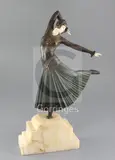 An early 20th century French ivory, patinated and cold painted bronze figure 'La Danseuse Ayouta by Demetre Chiparus, bronze, sold Jun 2018