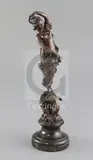 Standing upon a winged wheel and clouds by Paul Aichele, bronze, sold Jun 2018