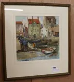 Newhaven Harbour, Edinburgh' and another, 'John Knox's House, Edinburgh by Walter M. Cuthill, gouache, offered Jun 2018